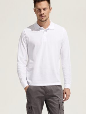 Unisex Long Sleeve Polycotton Polo Shirt